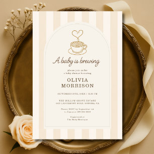 Invitación Bebé está preparando café Baby Shower