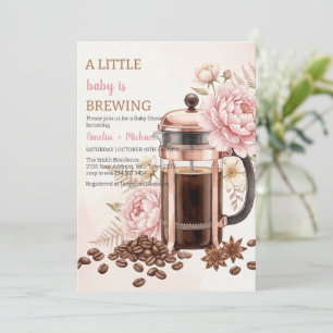 Invitación Bebé está preparando café Baby Shower