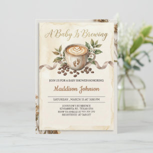 Invitación Bebé está preparando café Fiesta de Baby Shower