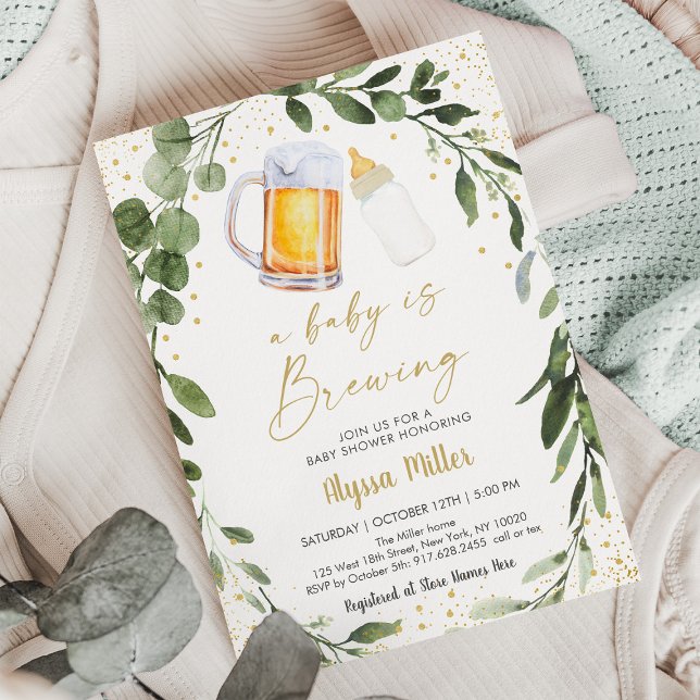 Invitación Bebé está preparando el Baby Shower de oro de la v (Subido por el creador)