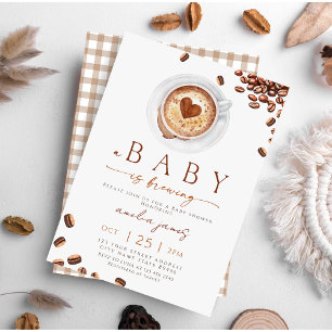 Invitación Bebé Está Preparando Fiesta de Bebé Granos de Café