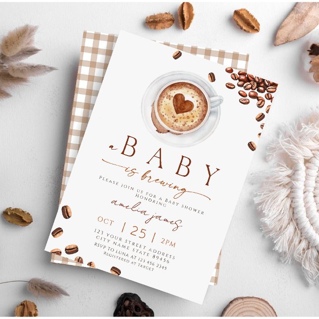 Invitación Bebé Está Preparando Fiesta de Bebé Granos de Café (Subido por el creador)