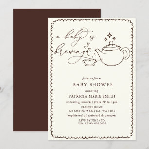 Invitación Bebé está preparando un té Baby Shower neutro