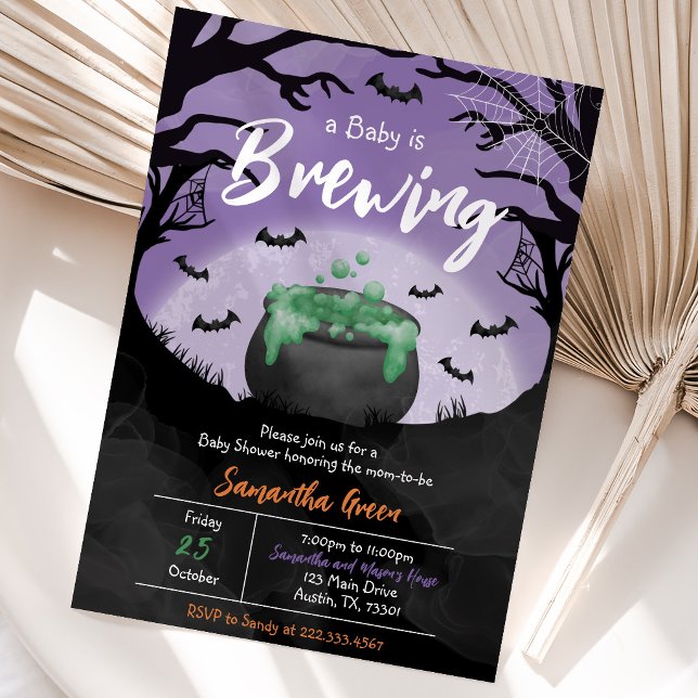 Invitación Bebé está preparándose Fiesta de Halloween Bebé Mo (Subido por el creador)