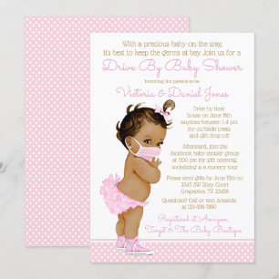 Invitación Bebé Étnica Con Máscara En Ducha De Bebé