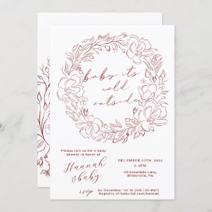 Invitación Bebé extraído a mano Está frío fuera de la ducha c