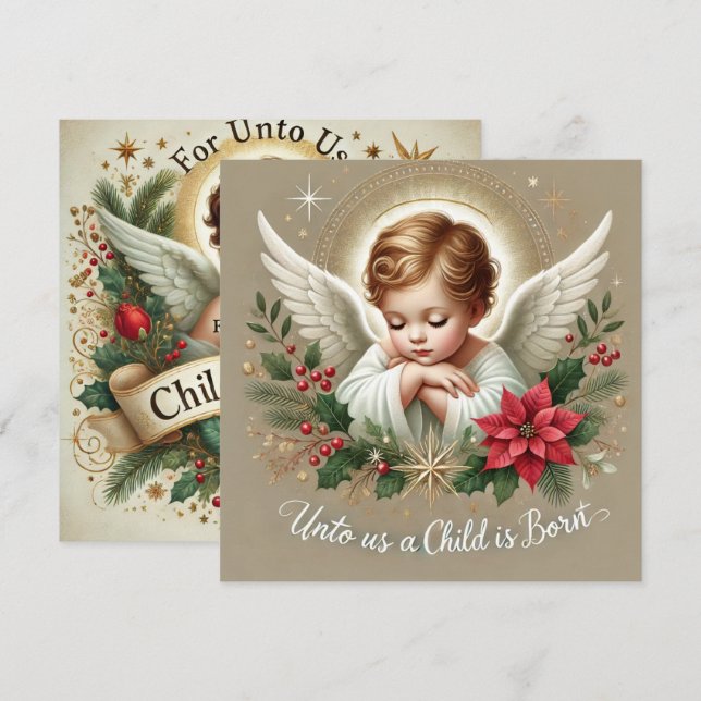 Invitación Bebé festivo impreso Jesús Biblia Verse Scrapbook (Anverso / Reverso)