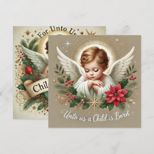 Invitación Bebé festivo impreso Jesús Biblia Verse Scrapbook