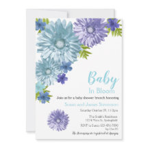 Bebé Floral Azul En La Ducha De Brunch De Bloom