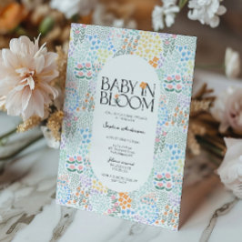 Invitación Bebé floral colorido moderno en Baby Shower en san
