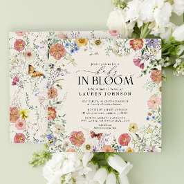 Invitación Bebé floral de flores silvestres en ducha de flore