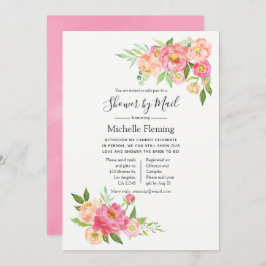 Invitación Bebé floral de primavera rosada o ducha de novia p