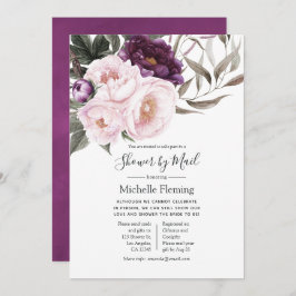 Invitación Bebé floral de terciopelo profundo o ducha de novi
