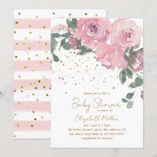 Invitación Bebé floral en Baby Shower
