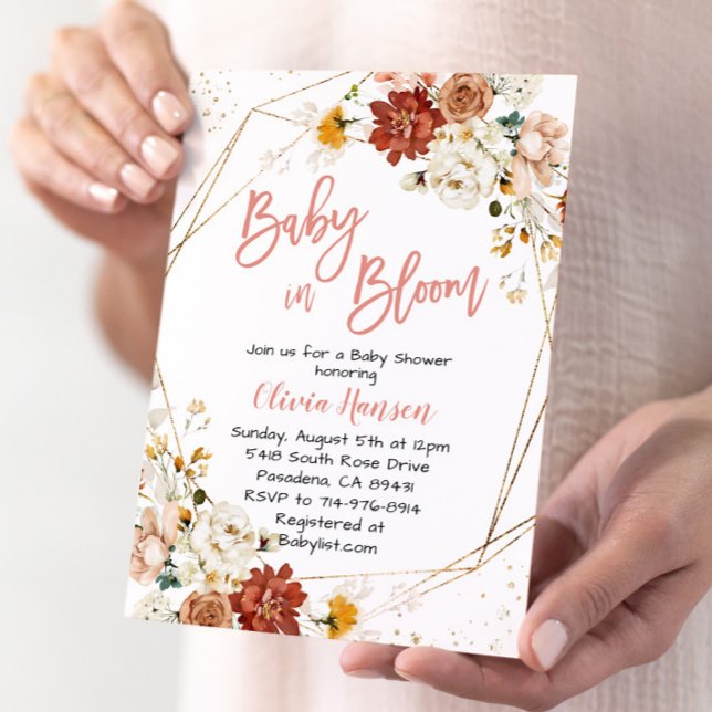 Invitación Bebé floral en el jardín en el Baby Shower de Bloo (Subido por el creador)