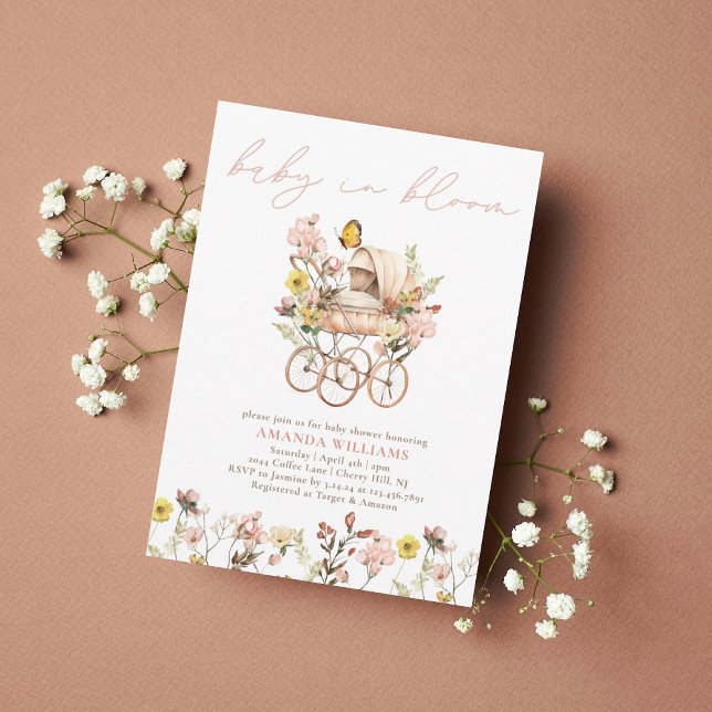 Invitación Bebé floral en el jardín en el Baby Shower de Bloo (Subido por el creador)