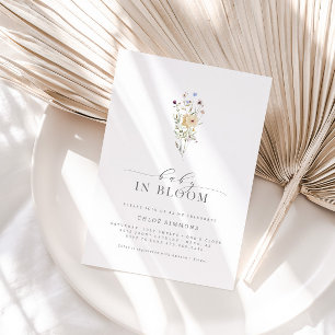 Invitación Bebé floral primaveral en Baby Shower en flor