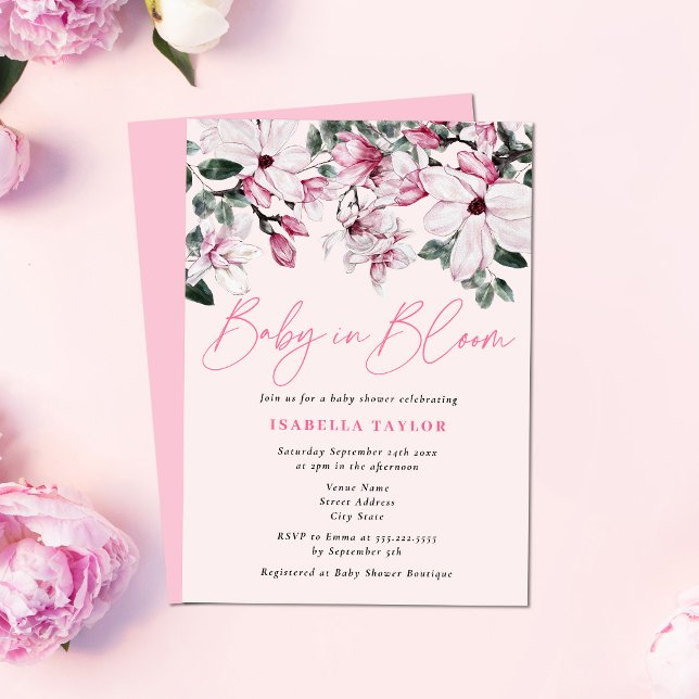 Invitación Bebé floral primaveral en Baby Shower en flor (Subido por el creador)