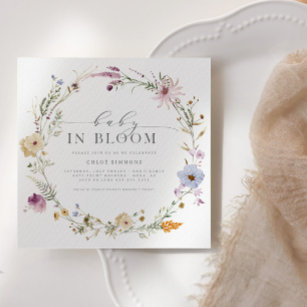 Invitación Bebé floral primaveral en el Baby Shower de Bloom 