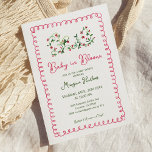 Invitación Bebé Floral Rojo Vintage En Chica De Bloom Baby Sh<br><div class="desc">Bebé Floral Rojo Vintage En Invitaciones De Ducha Para Bebés Chica Bloom</div>
