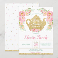 Bebé floral rosado del fiesta de merienda-cena de