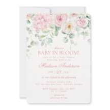 Bebé floral rosado en el Baby Shower Bloom Hydrang