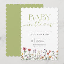 Bebé Floral Verde en Flor Baby Shower