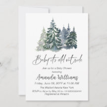 Bebé forestal frío fuera del Baby Shower invernal