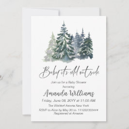 Invitación Bebé forestal frío fuera del Baby Shower invernal
