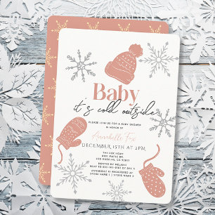 Invitación Bebé, frío fuera de Baby Shower, Chica de Beanie R