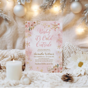 Invitación Bebé frío fuera de Baby Shower Chica de invierno r