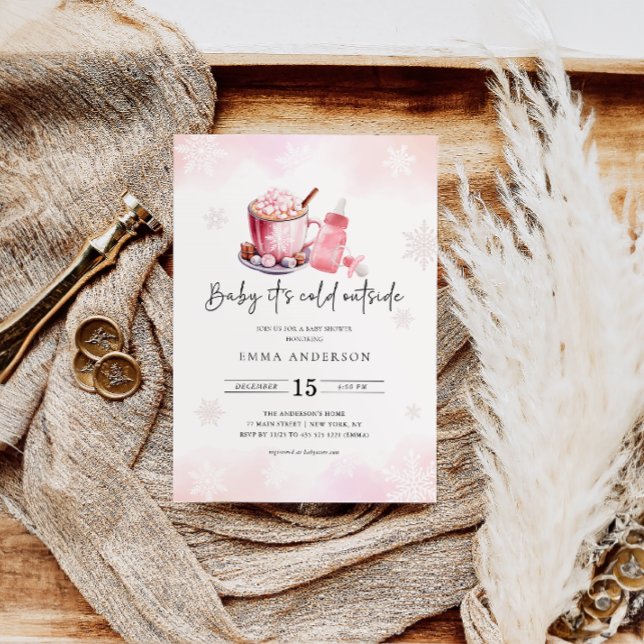 Invitación Bebé, frío fuera de Baby Shower Chica rosa (Subido por el creador)
