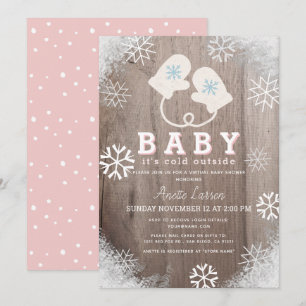 Invitación Bebé, frío fuera de Baby Shower virtual rosa