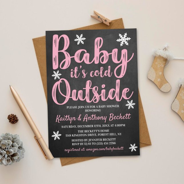 Invitación Bebé, frío fuera de Chicas Baby Shower (Subido por el creador)