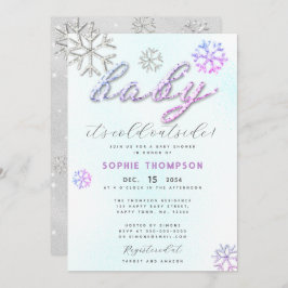 Invitación Bebé frío fuera de Diamantes de imitación púrpura