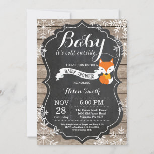Invitación Bebé, frío fuera de Fox Baby Shower