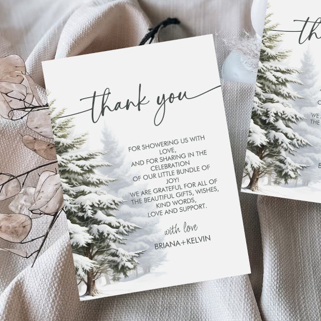 Invitación Bebé, frío fuera de invierno Gracias Baby Shower (Subido por el creador)