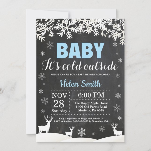 Invitación Bebé, frío fuera de la Baby Shower de Deer Winboy (Anverso)
