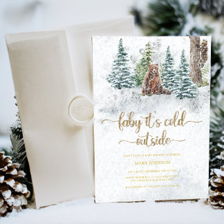 Invitación Bebé, frío fuera de la ducha bebé