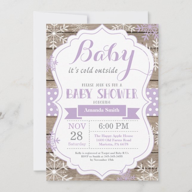 Invitación Bebé, frío fuera de la ducha de bebé (Anverso)