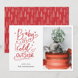 Invitación Bebé, frío fuera de la foto roja