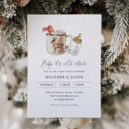 Invitación Bebé, frío fuera del acogedor Baby Shower invernal