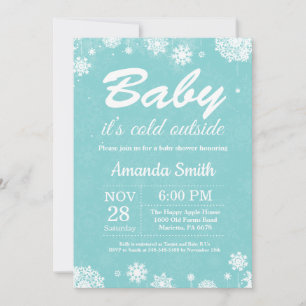 Invitación Bebé, frío fuera del Aqua Baby Shower
