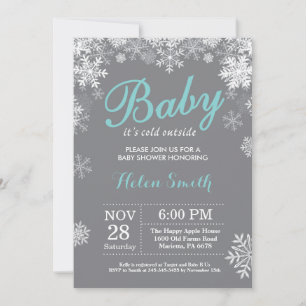 Invitación Bebé, frío fuera del Aqua Baby Shower