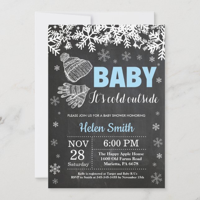 Invitación Bebé, frío fuera del Baby Shower (Anverso)