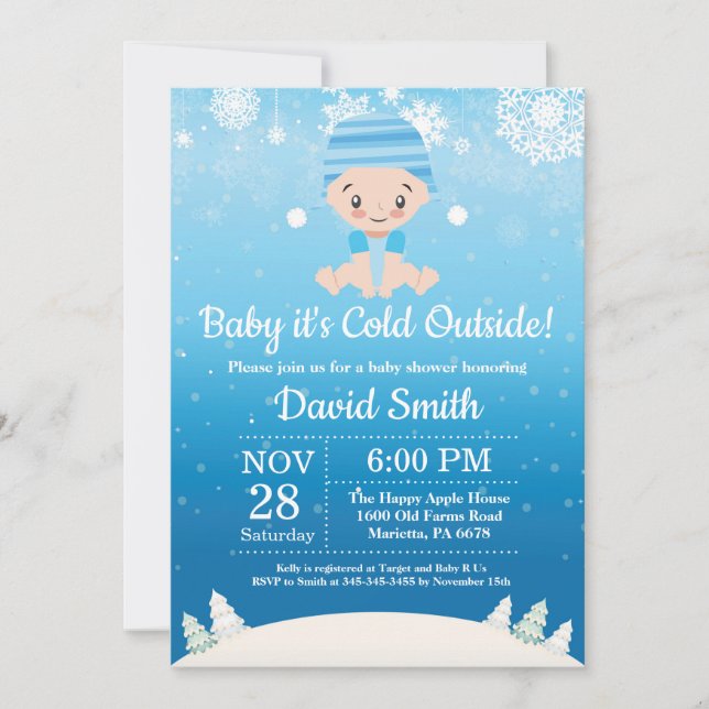 Invitación Bebé, frío fuera del Baby Shower (Anverso)