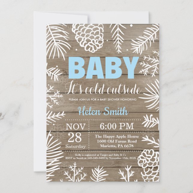 Invitación Bebé, frío fuera del Baby Shower (Anverso)