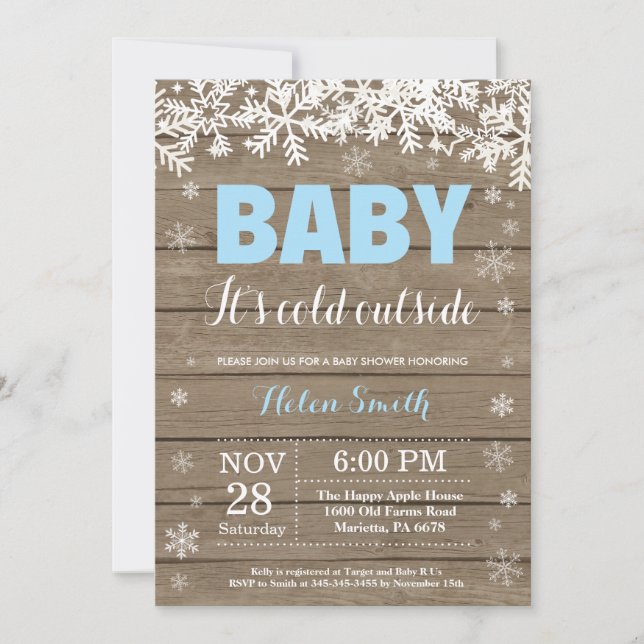 Invitación Bebé, frío fuera del Baby Shower (Anverso)