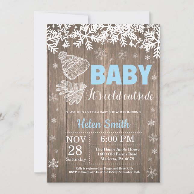 Invitación Bebé, frío fuera del Baby Shower (Anverso)