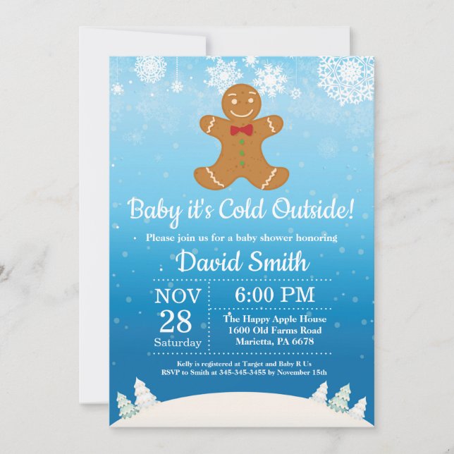 Invitación Bebé, frío fuera del Baby Shower (Anverso)